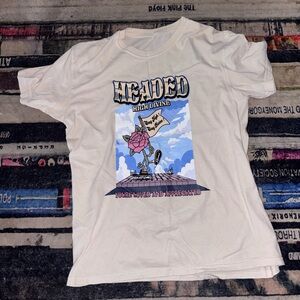 Oakland independent Graphic Tee with Rose and Text Design medium